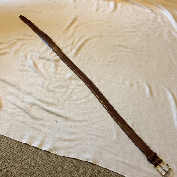 BRIGHTON leather belt Made in USA SIZE 38 brown Italian calfskin - Picture 2 of 12